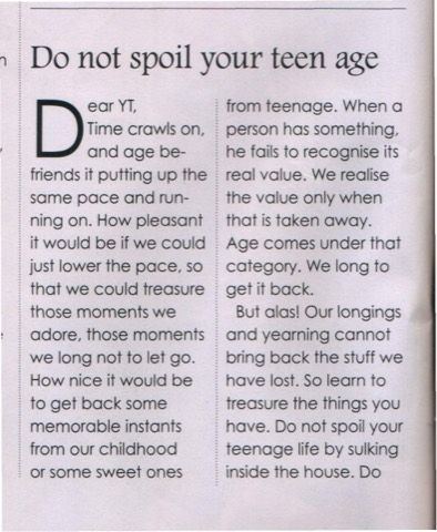 Praise (Page 1) as it appeared in YT magazine